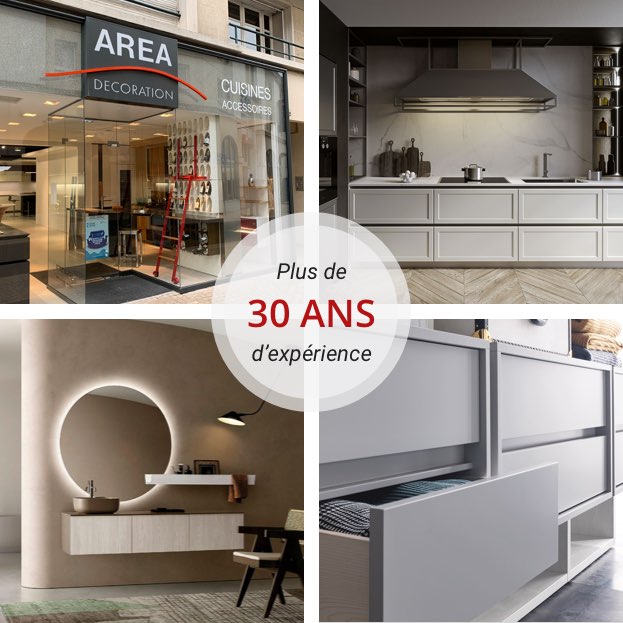 plusieurs photos de cuisines, salle de bain sur mesure